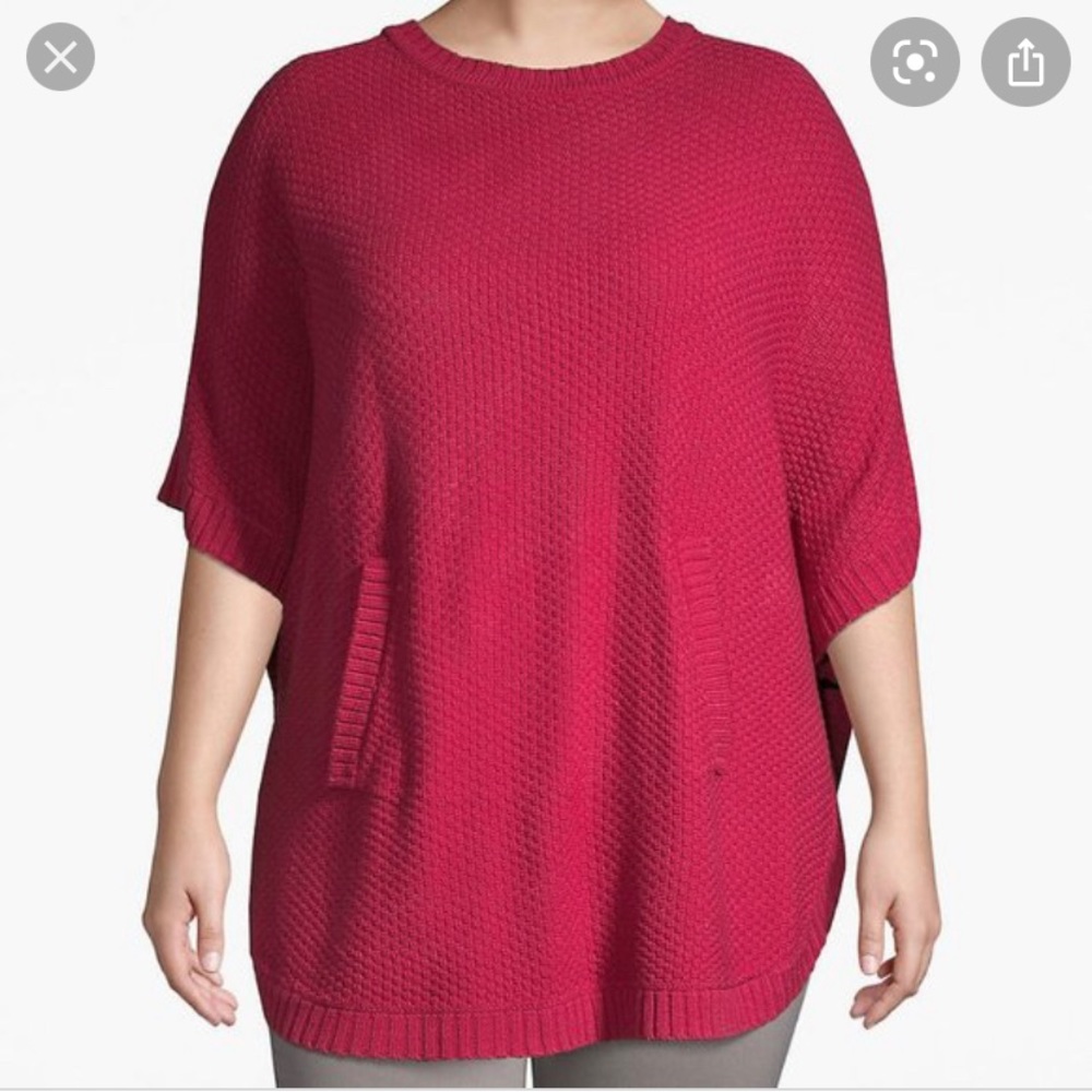 Lane Bryant textured poncho with kangaroo pocket